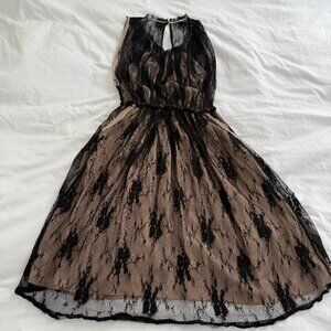 Wilfred black and nude lace dress